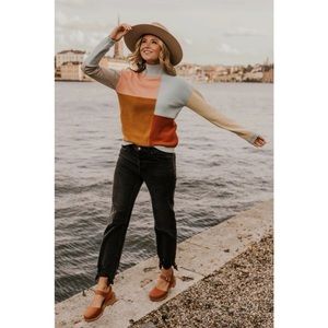 Roolee Nadia Pastel Colorblock Sweater